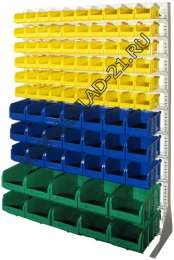 Стойка с пластиковыми ящиками C1-06-03-02 односторонняя 1150х1500