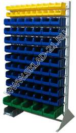 Стойка с пластиковыми ящиками B1-01-08-03 односторонняя 1150х2000