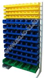 Стойка с пластиковыми ящиками B1-04-08-01 односторонняя 1150х2020