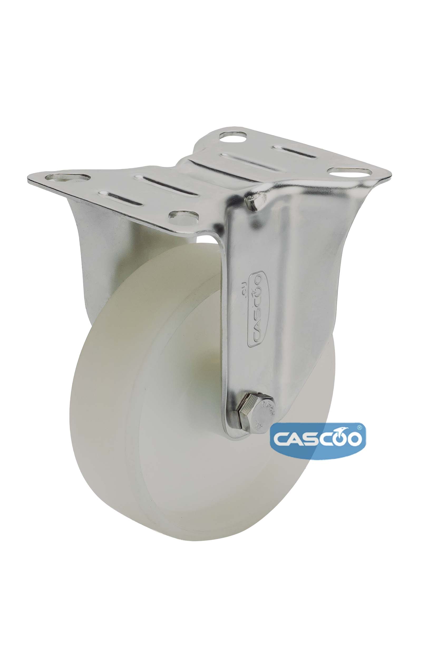 Колесо CASCOO фиксированное из нержавейки, (d=125мм, г/п=200кг) полиамид, Германия