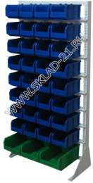 Стойка с пластиковыми ящиками А1-00-08-01 односторонняя 735х1500