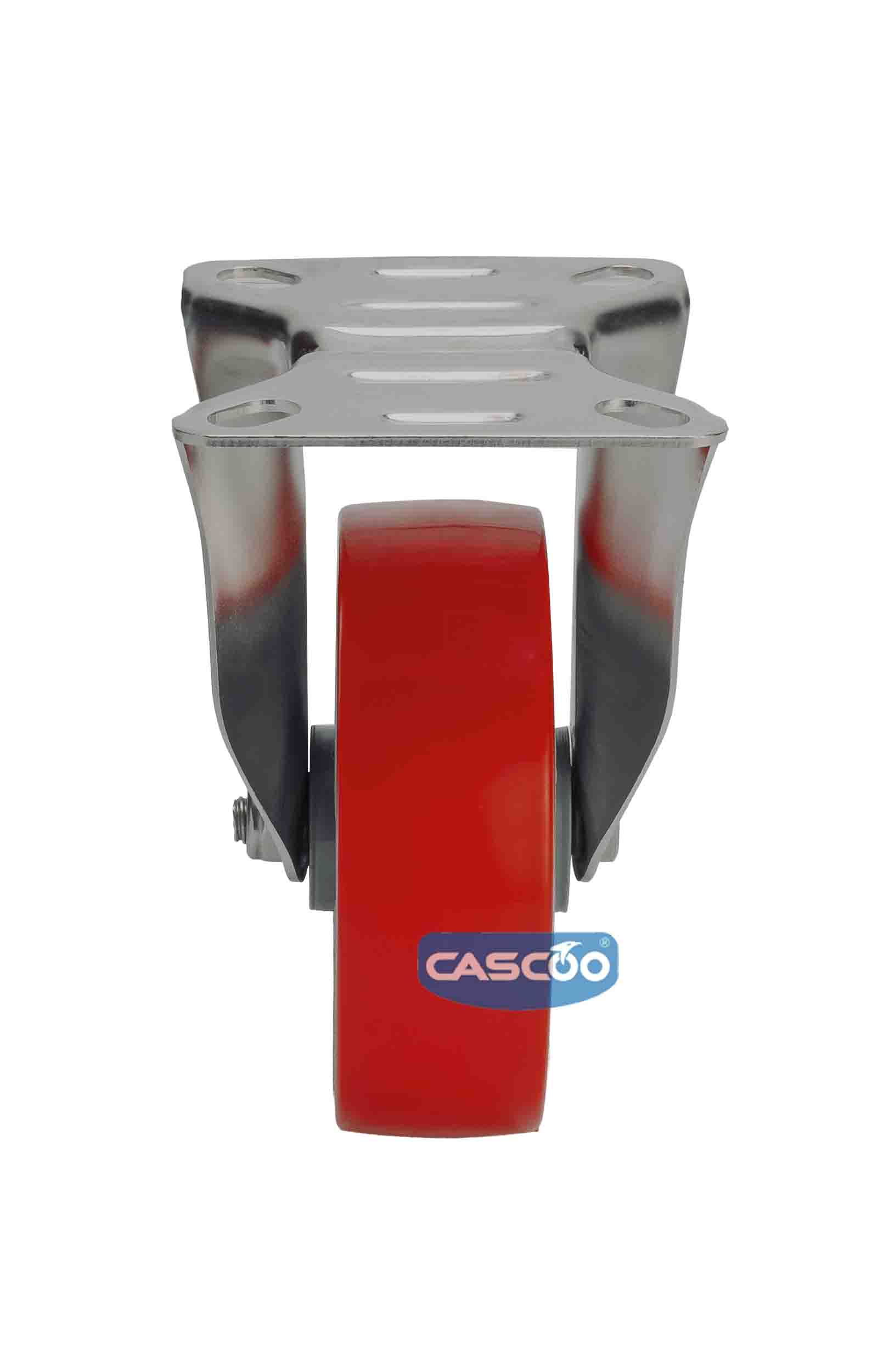 Колесо CASCOO фиксированное из нержавейки (d=100мм, г/п=150кг), полиуретан / полиамид, Германия