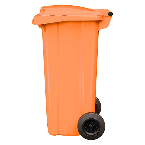 Мусорный контейнер 120 литров, оранжевый цвет
