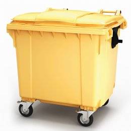Передвижной мусорный контейнер 1100 л. с крышкой без педали