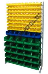 Стойка с пластиковыми ящиками B1-08-01-05 односторонняя 1150х2020