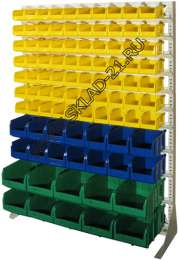 Стойка с пластиковыми ящиками C1-07-02-02 односторонняя 1150х1500