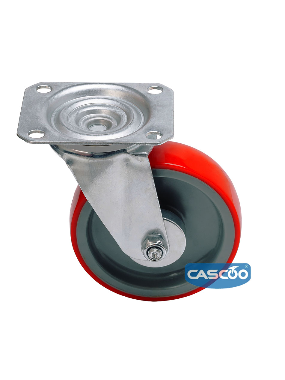Колесо CASCOO поворотное (d=100мм, г/п=150кг), полиуретан / полиамид, Германия