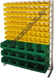 Стойка с пластиковыми ящиками C1-08-00-03 односторонняя 1150х1500