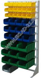 Стойка с пластиковыми ящиками А1-03-03-03 односторонняя 735х1500