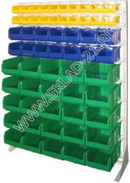 Стойка с пластиковыми ящиками C1-02-02-05 односторонняя 1150х1500