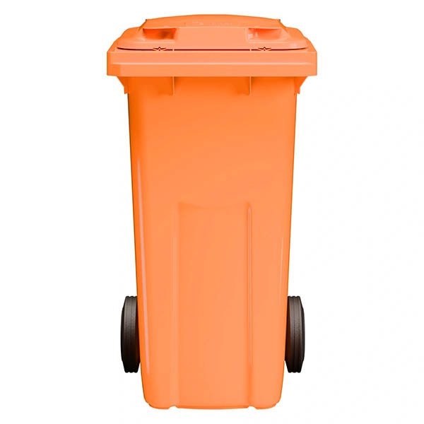Мусорный контейнер 120 литров, оранжевый цвет