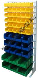 Стойка с пластиковыми ящиками А1-06-03-02 односторонняя 735х1500