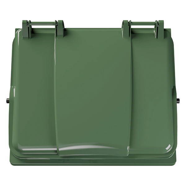 Передвижной мусорный контейнер 1100 л. с  крышкой без педали