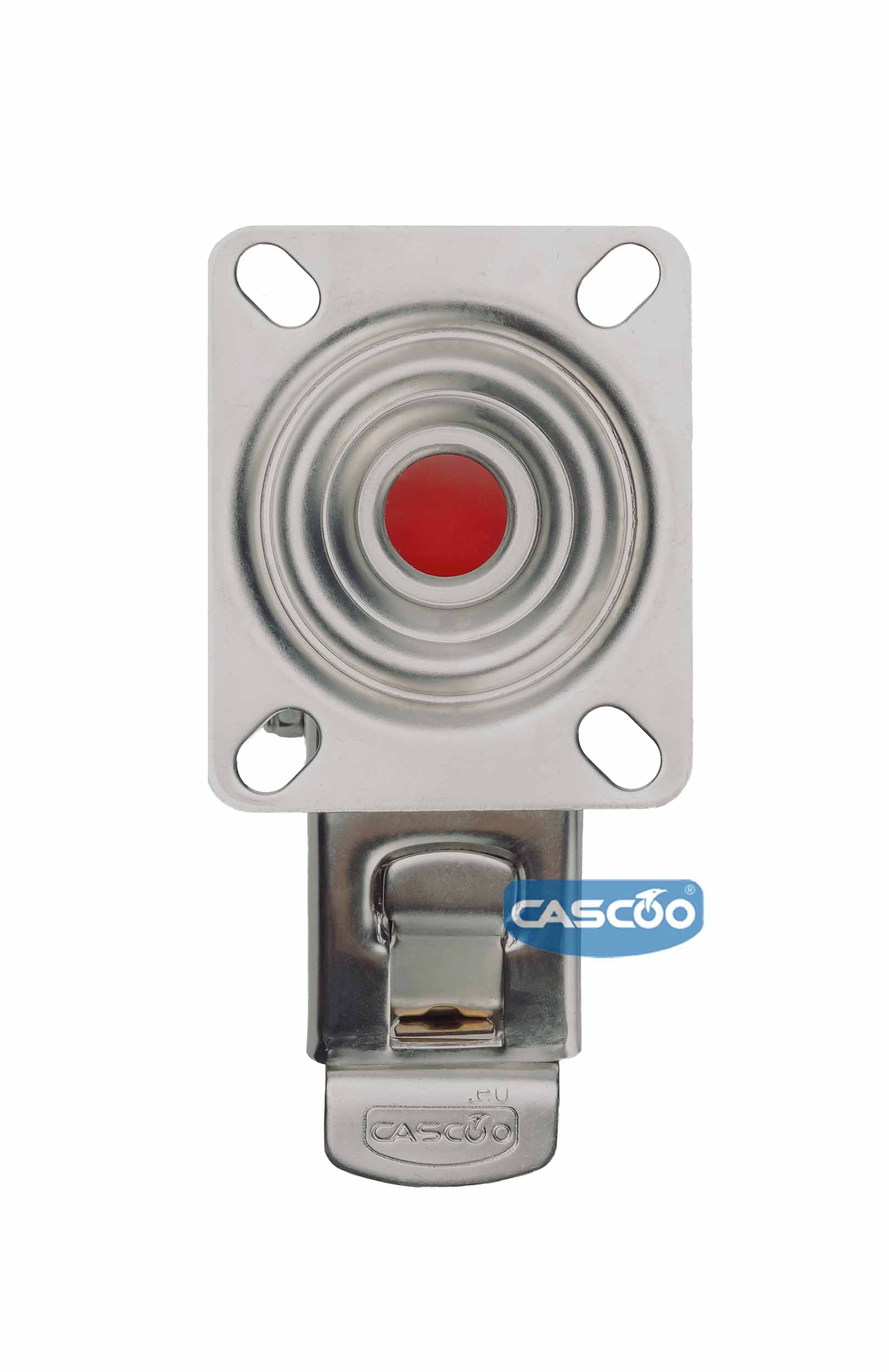Колесо CASCOO поворотное с тормозом из нержавейки (d=125мм, г/п=200кг), полиуретан / полиамид, Германия