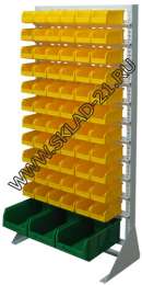 Стойка с пластиковыми ящиками А1-11-00-01 односторонняя 735х1500