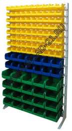 Стойка с пластиковыми ящиками B1-08-02-04 односторонняя 1150х2020