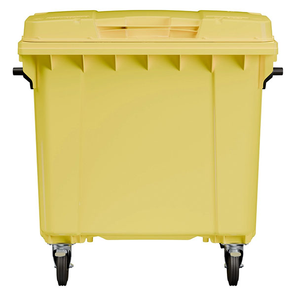 Передвижной мусорный контейнер 1100 л. с крышкой без педали