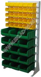 Стойка с пластиковыми ящиками А1-05-00-05 односторонняя 735х1500