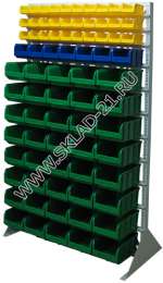 Стойка с пластиковыми ящиками B1-03-01-08 односторонняя 1150х2000