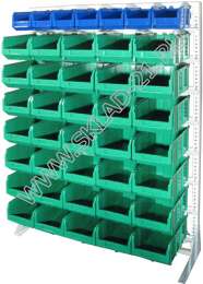 Стойка с пластиковыми ящиками C1-00-01-07 односторонняя 1150х1500