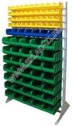 Стойка с пластиковыми ящиками B1-04-01-07 односторонняя 1150х2000