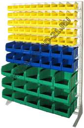 Стойка с пластиковыми ящиками C1-05-02-03 односторонняя 1150х1500