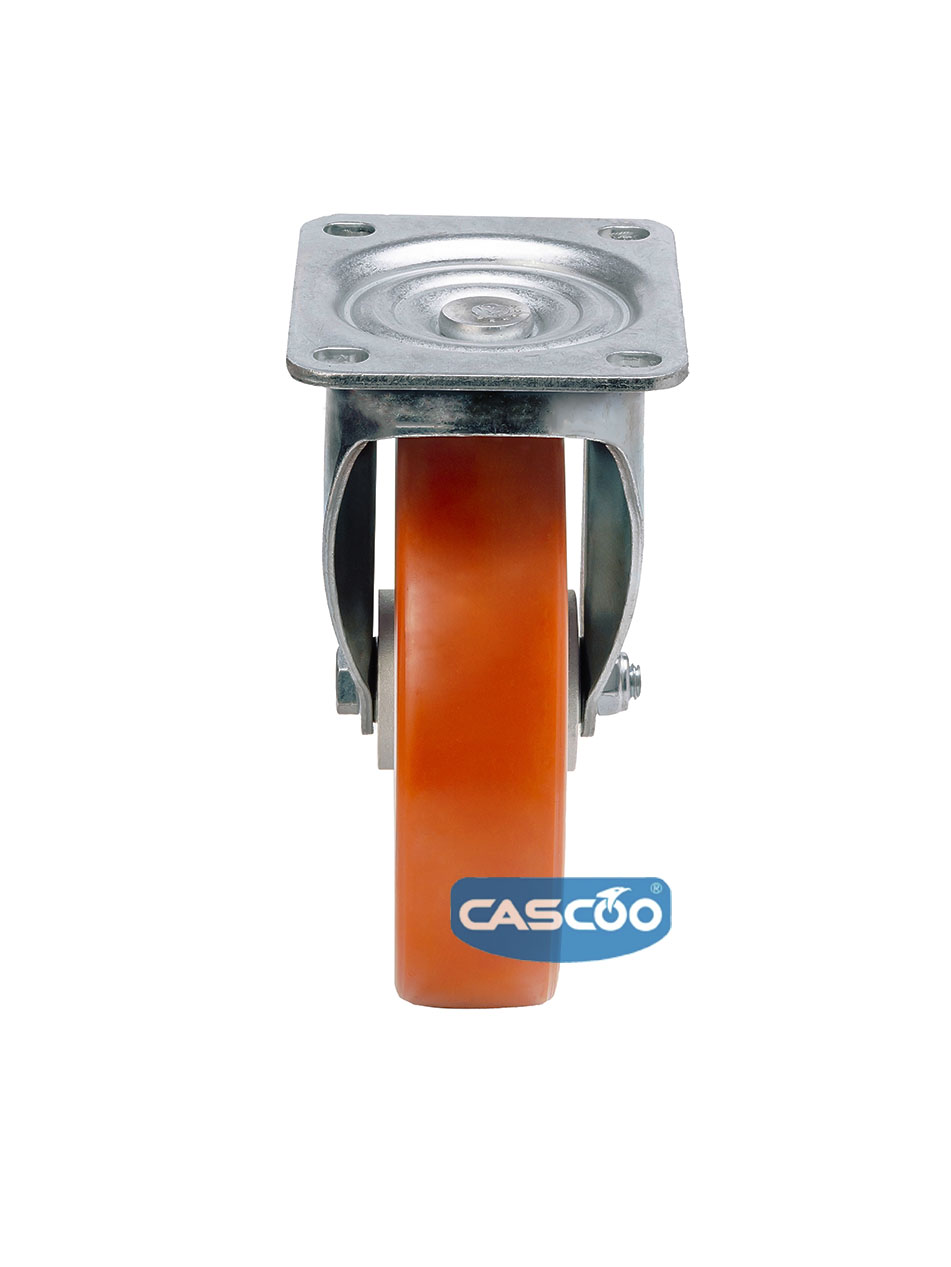 Колесо CASCOO поворотное с тормозом, (d=200мм, г/п=700кг) полиуретан/алюминий, Германия