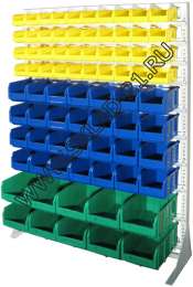 Стойка с пластиковыми ящиками C1-04-04-02 односторонняя 1150х1500