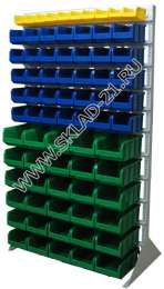 Стойка с пластиковыми ящиками B1-01-05-06 односторонняя 1150х2000