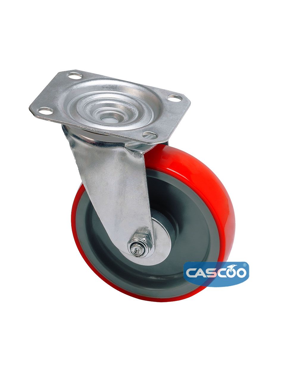 Колесо CASCOO поворотное (d=100мм, г/п=150кг), полиуретан / полиамид, Германия