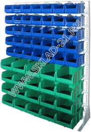 Стойка с пластиковыми ящиками C1-00-05-04 односторонняя 1150х1500