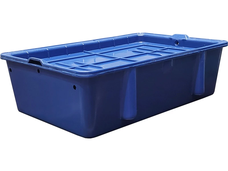 Пластиковый ящик с крышкой 502х332х150 синий