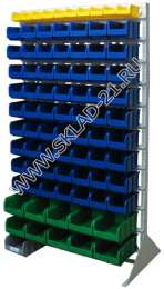 Стойка с пластиковыми ящиками В1-01-09-02 односторонняя 1150х2000