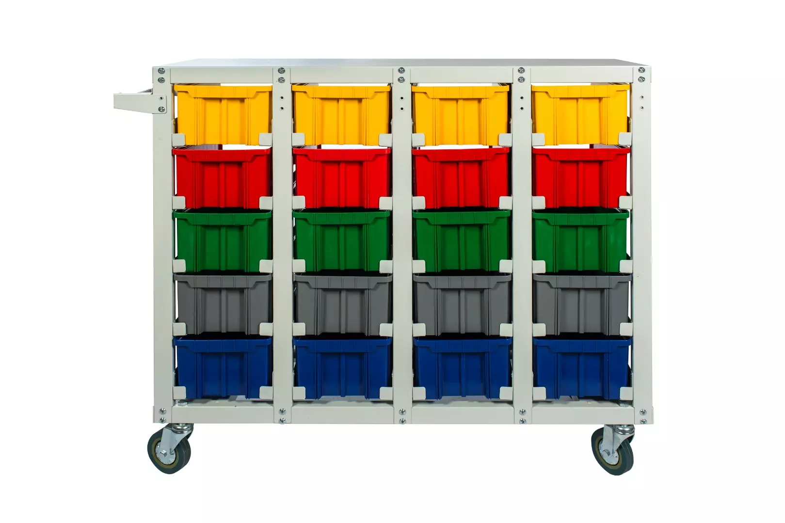 Стеллаж на колесах с ящиками V3 на 20 ячеек V3-20-100К