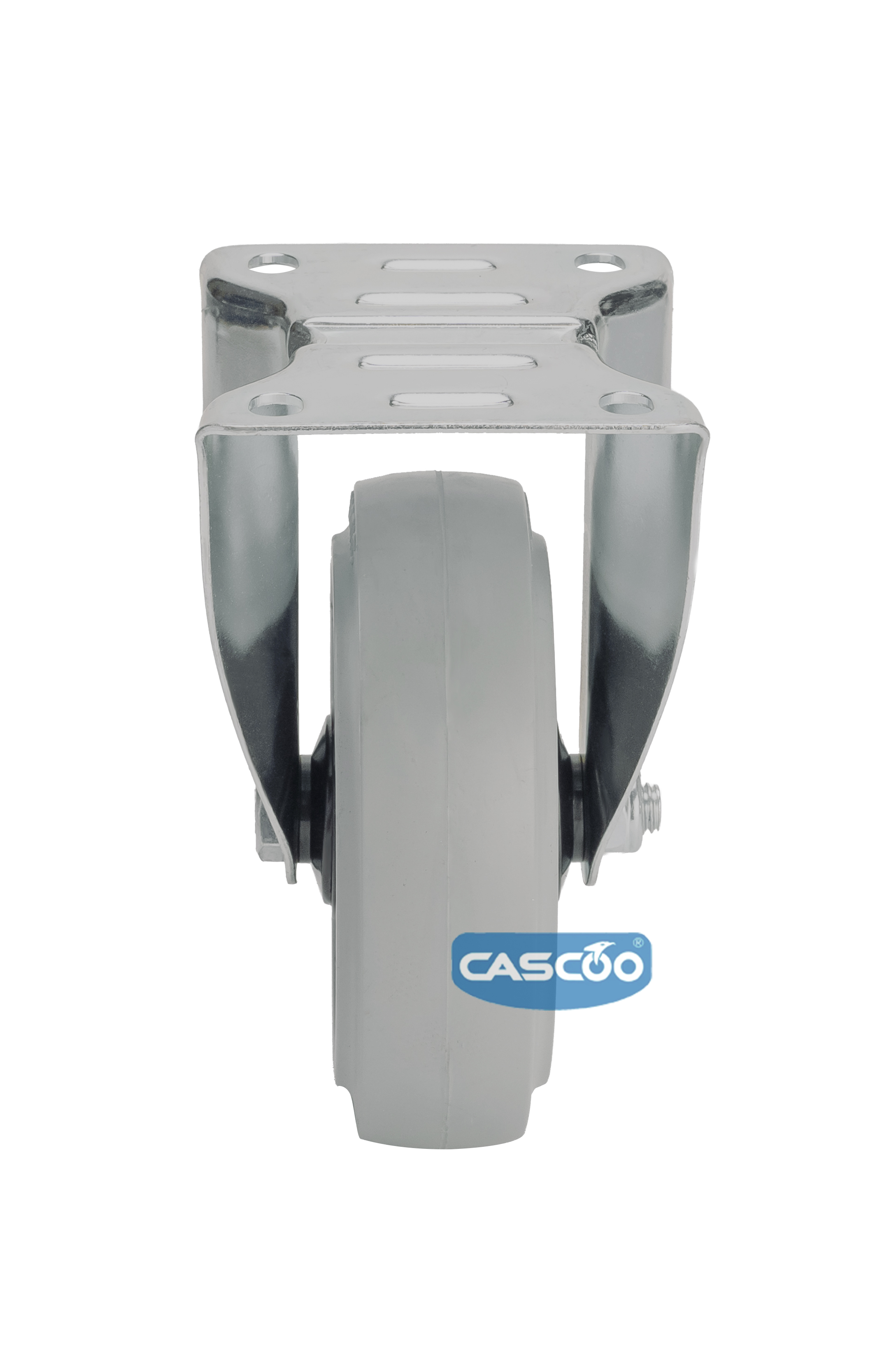 Колесо CASCOO фиксированное (d=125мм, г/п=250кг), серая резина / полиамид, Германия