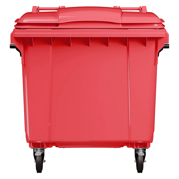 Передвижной мусорный контейнер 1100 л. с крышкой без педали