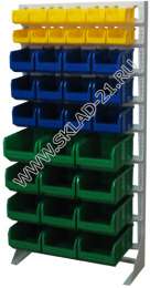 Стойка с пластиковыми ящиками А1-02-03-04 односторонняя 735х1500