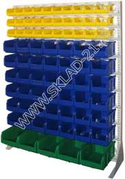 Стойка с пластиковыми ящиками C1-03-06-01 односторонняя 1150х1500