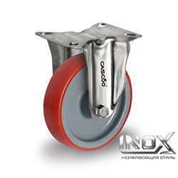 Колесо CASCOO фиксированное из нержавейки (d=160мм, г/п=300кг), полиуретан / полиамид, Германия
