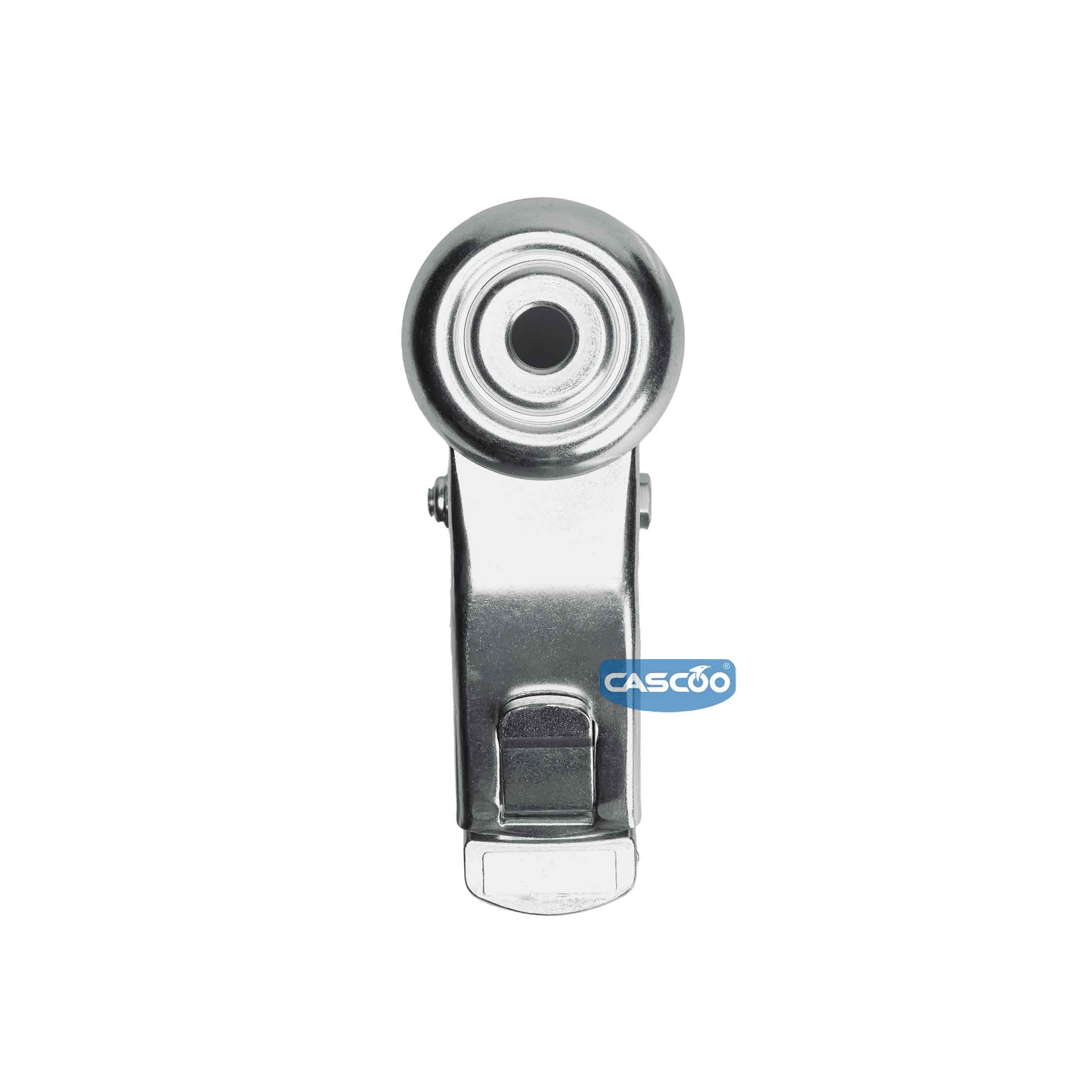 Колесо CASCOO поворотное с тормозом, (d=125мм, г/п=100кг) термопластичная резина / полипропилен, Германия