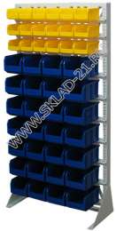 Стойка с пластиковыми ящиками А1-03-07-00 односторонняя 735х1500