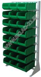 Стойка с пластиковыми ящиками А1-00-00-08 односторонняя 735х1500