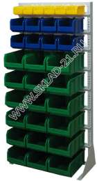 Стойка с пластиковыми ящиками А1-01-02-06 односторонняя 735х1500