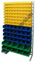 Стойка с пластиковыми ящиками B1-08-04-02 односторонняя 1150х2020