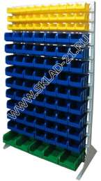 Стойка с пластиковыми ящиками B1-03-09-01 односторонняя 1150х2000