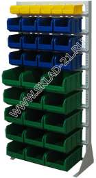 Стойка с пластиковыми ящиками А1-01-03-05 односторонняя 735х1500