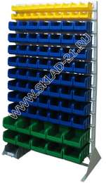 Стойка с пластиковыми ящиками B1-02-08-02 односторонняя 1150х2000