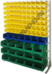 Стойка с пластиковыми ящиками C1-07-01-03 односторонняя 1150х1500