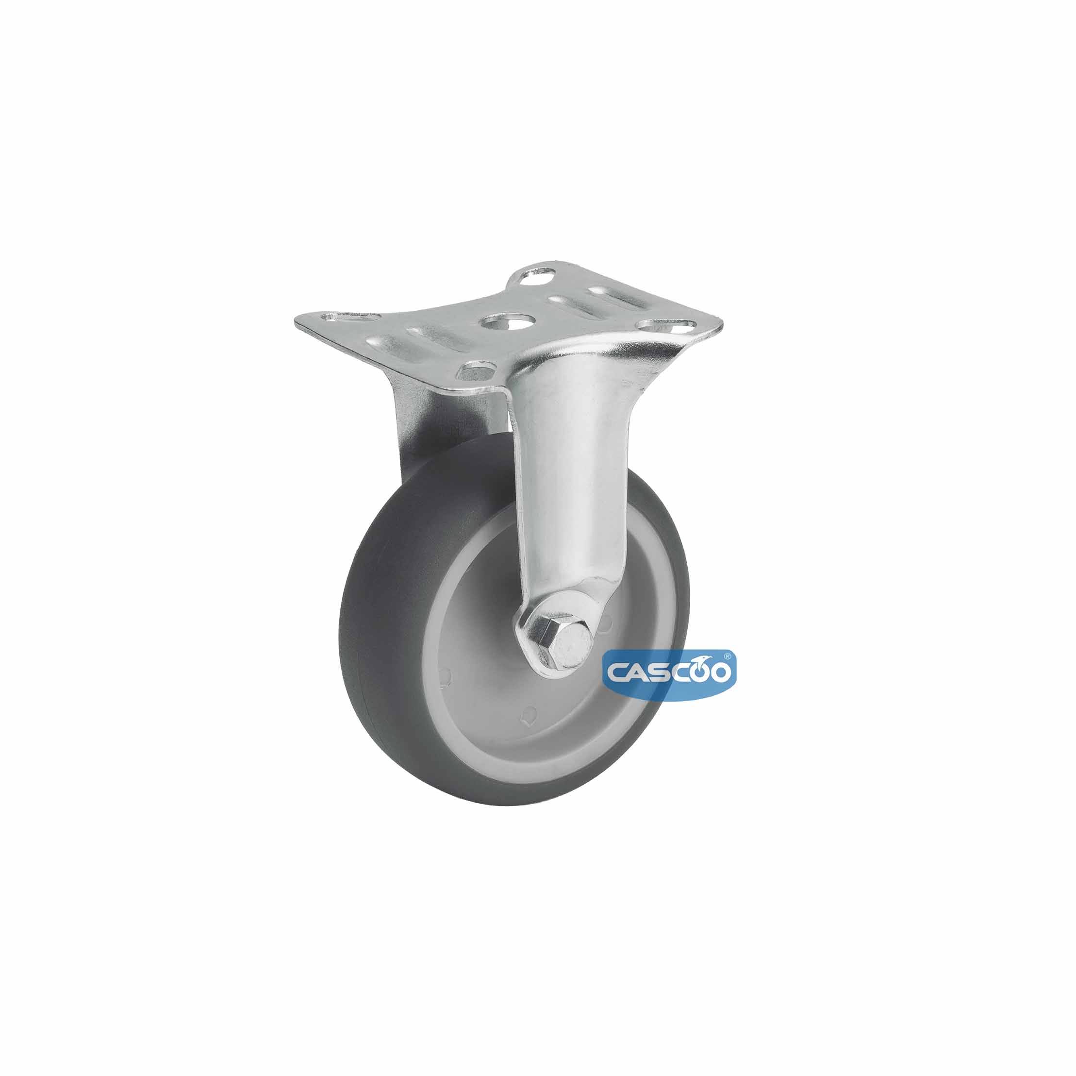 Колесо CASCOO фиксированное, (d=75мм, г/п=75кг) термопластичная резина / полипропилен, Германия