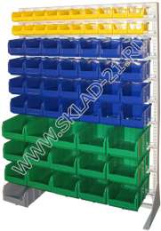 Стойка с пластиковыми ящиками C1-02-04-03 односторонняя 1150х1500